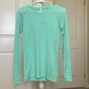 Lululemon Swiftly Tech Shirt, Hip Length, fitted- Mint Green, 6 *sold out*